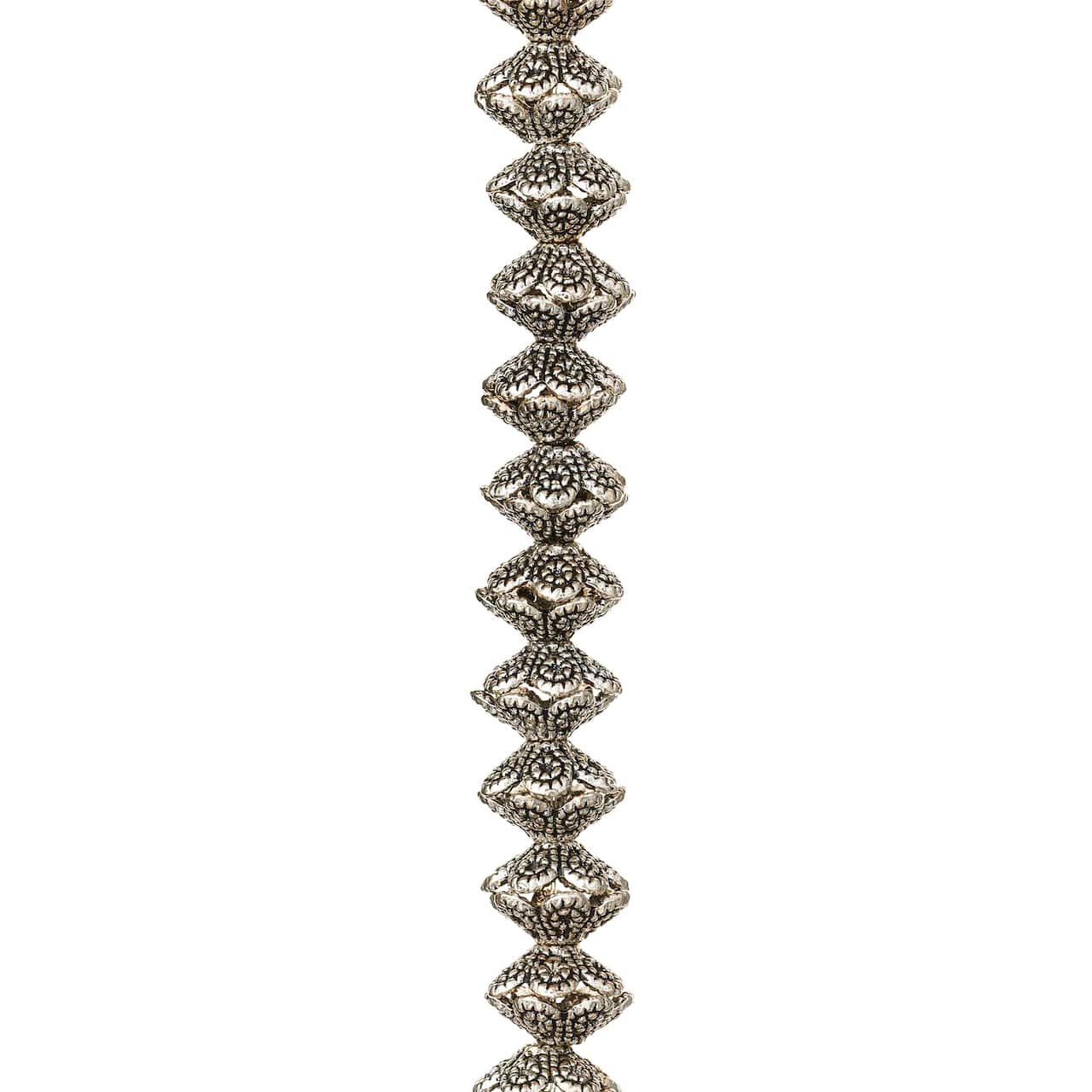 12 Pack: Silver Dotted Rondelle Metal Beads, 10mm by Bead Landing™